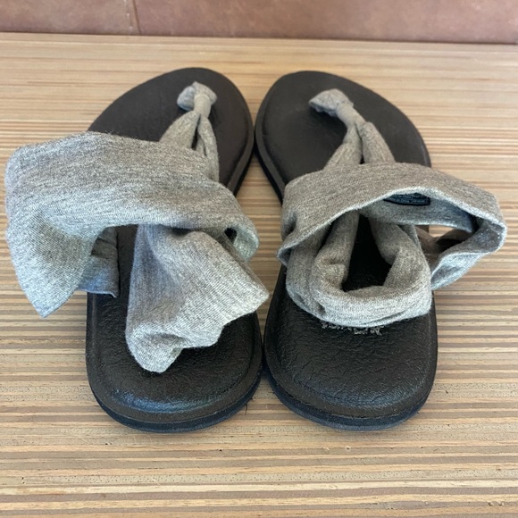 Sanuk Yoga Sling Sandals Heather Grey Black 6 - Picture 5 of 7